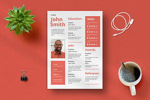 Red Business Minimalist Resume