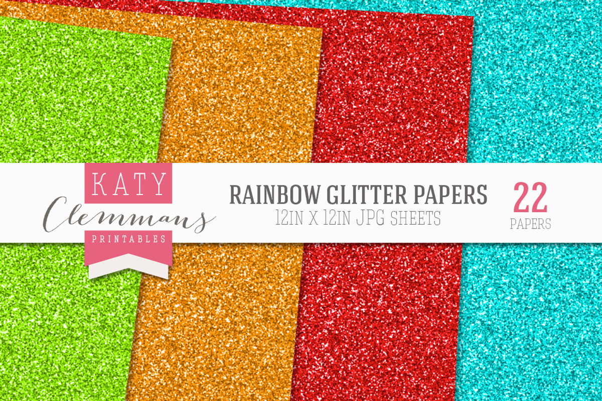 Rainbow Glitter Papers bumper pack preview 3