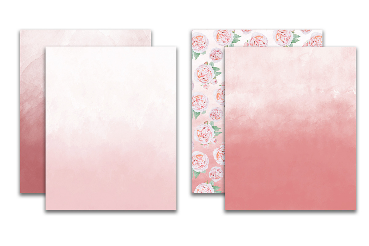 Dusty pink ombre watercolor, a Texture Graphic by GraphicRain (Photo 2 of 6)