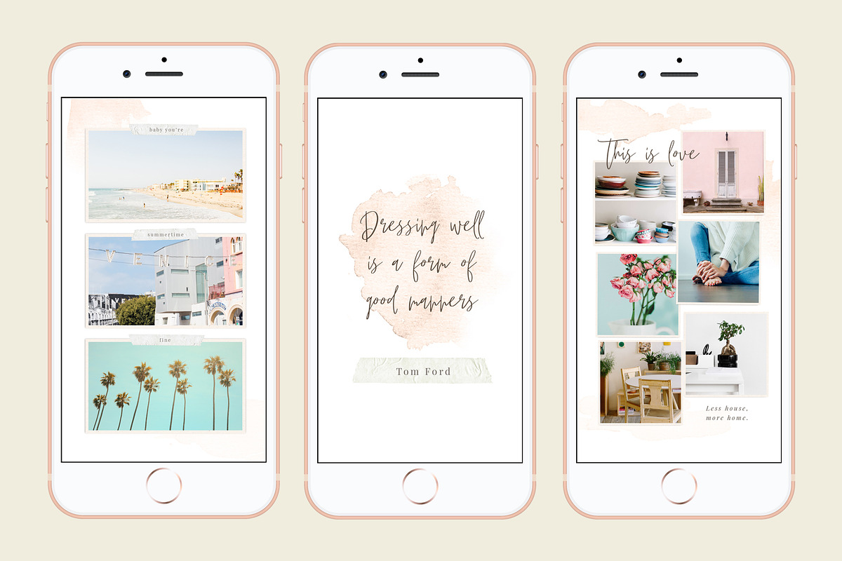 Vintage Watercolor Instagram Story, a Social Media Template by Spinsugar Graphics (Photo 2 of 8)