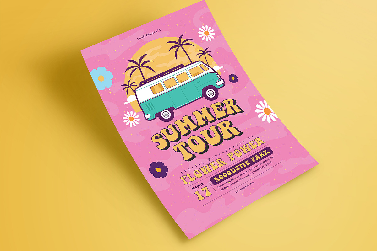 Summer Hippies Tour Flyer, a Flyer Template by Guuver (Photo 3 of 3)