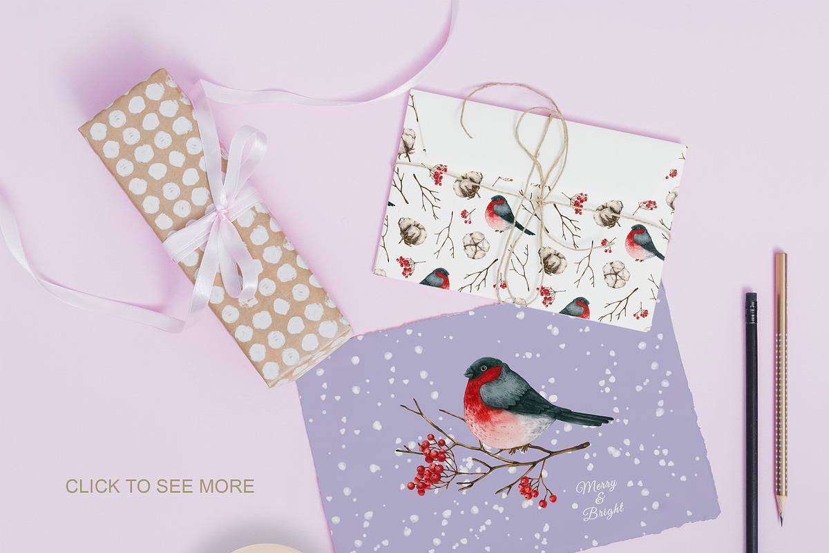 Cozy winter. Watercolor set, a Decorative Illustration by Ola_Vola (Photo 5 of 5)