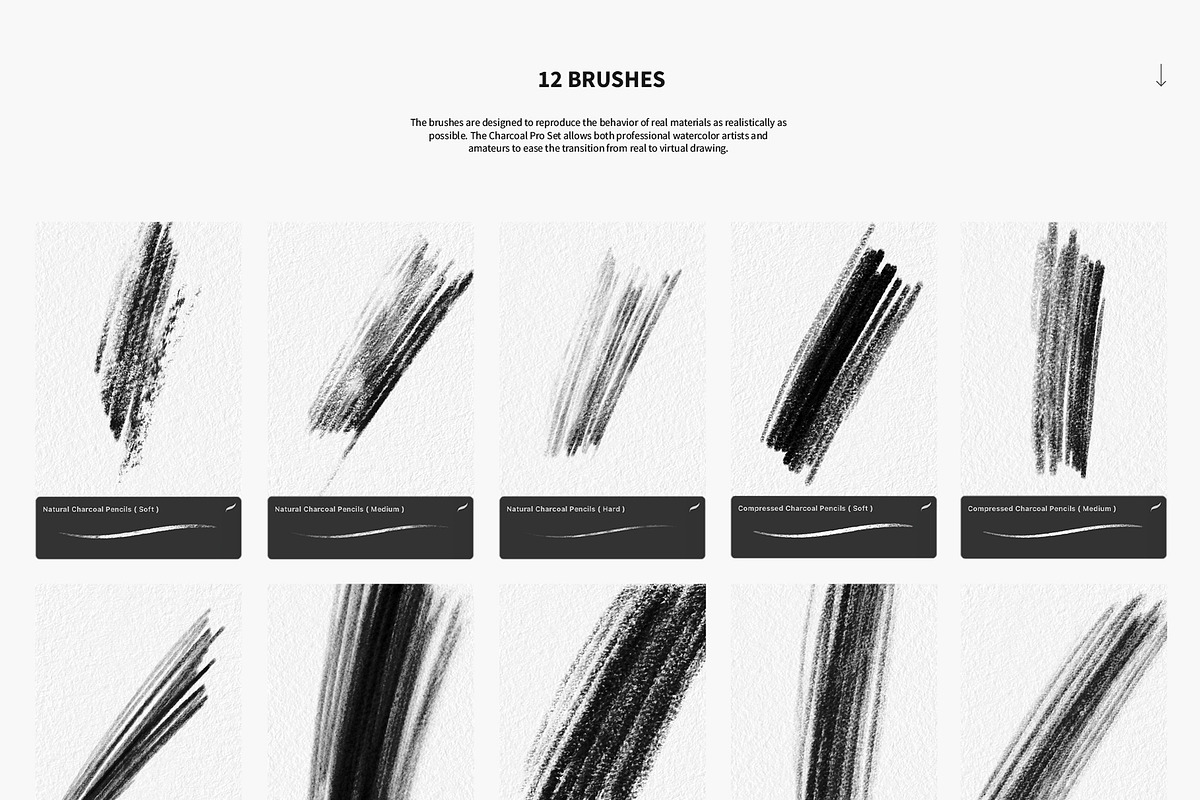 Charcoal Pro Set for Procreate App, a Brush Add-On by Roman Striga (Photo 4 of 6)
