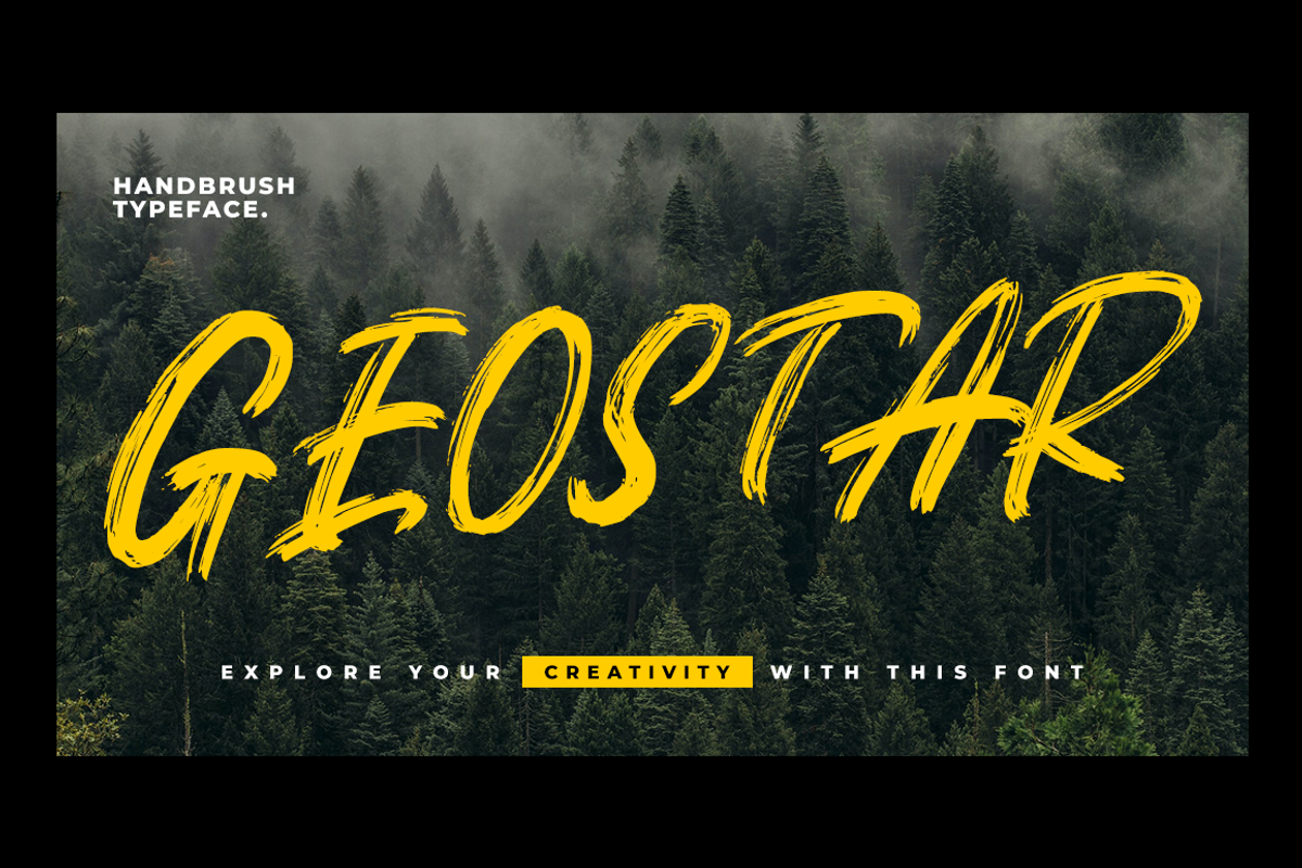 Geostar - Brush Font, a Handwritten Font by RockboyStd (Photo 1 of 12)