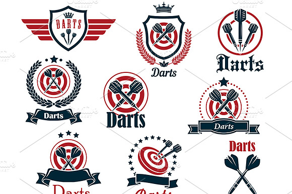 Darts Sporting Icons And Emblems
