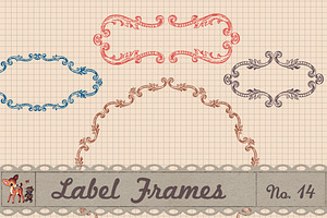 Retro Label Frames Shapes Set No 14