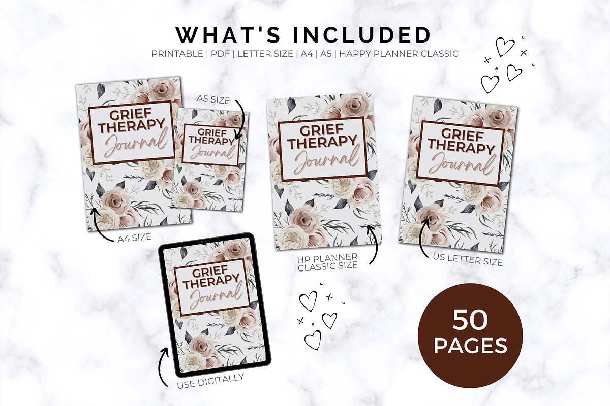 Grief Therapy Journal - Printable, a Stationery Template by Jennifer Magri Templates (Photo 4 of 8)