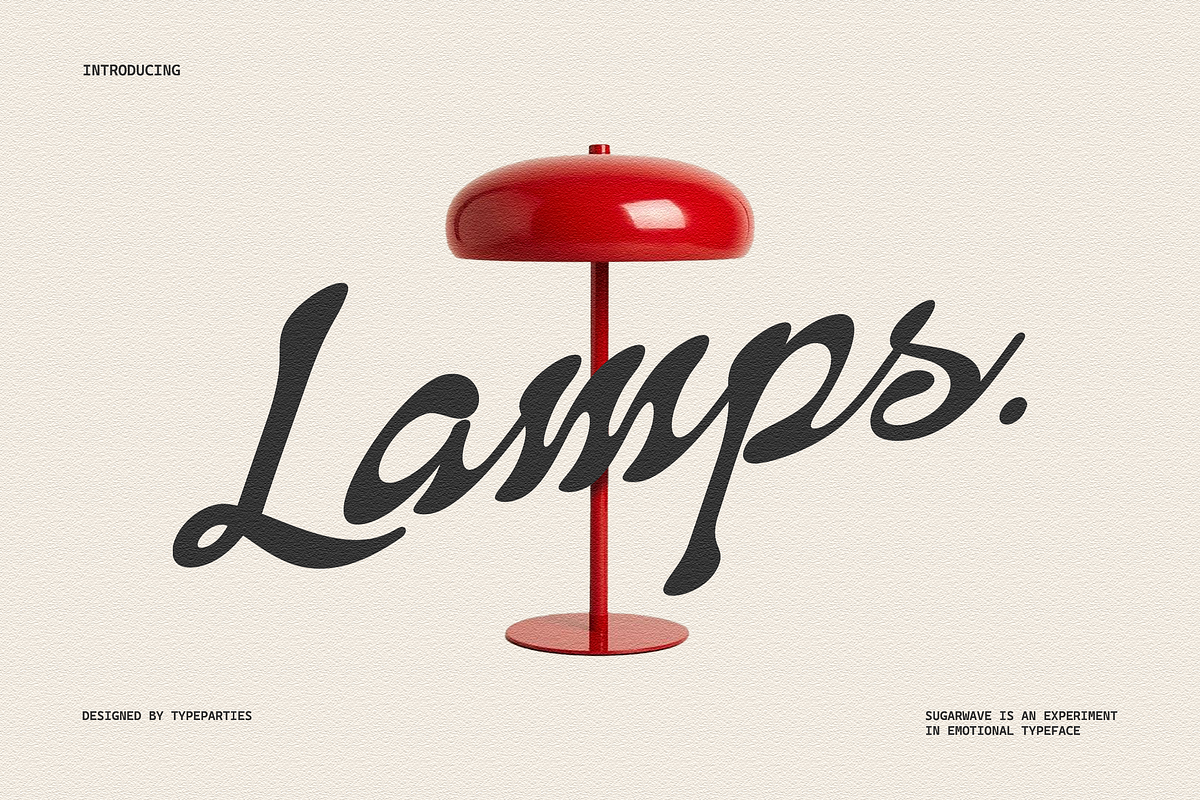 Sugarwave - Retro Script Font, a Script Font by Typeparties (Photo 1 of 9)