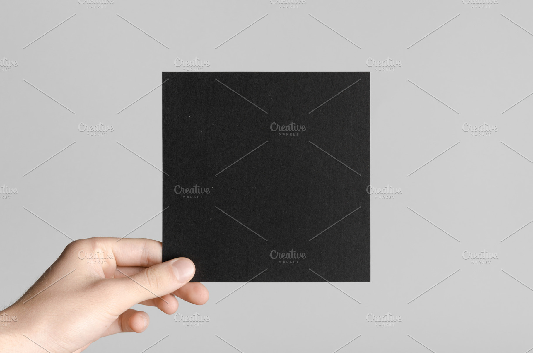 Black square flyer mockup JPEG, an Abstract Photo by Shablon