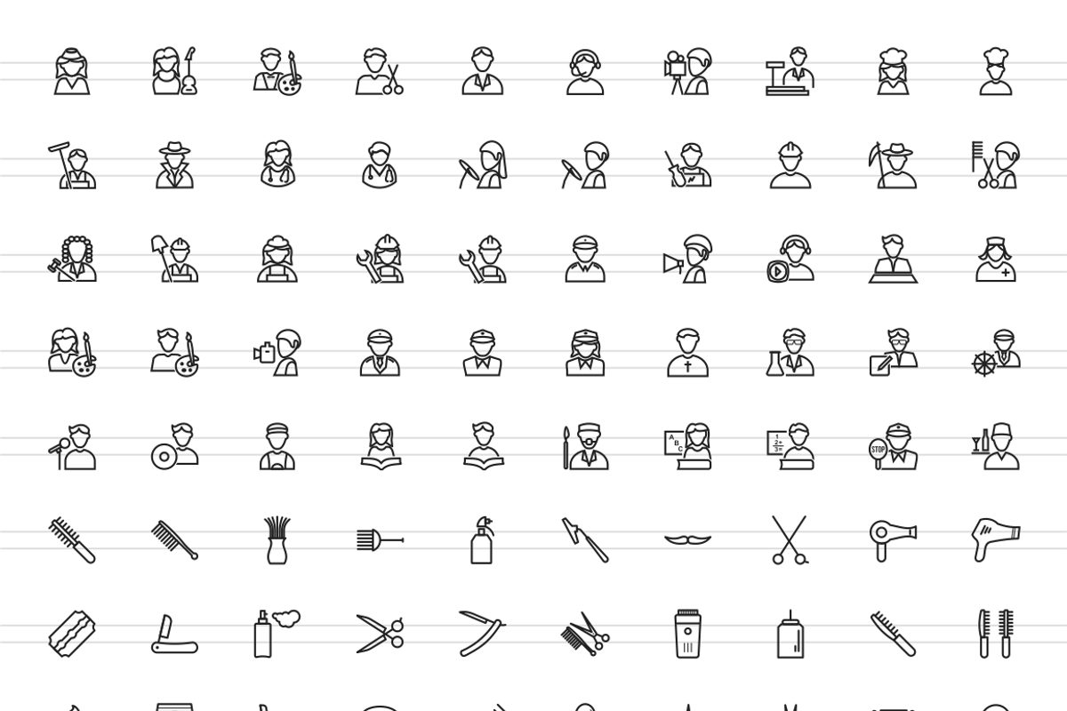 400 Professionals & Tools Line Icons, an Outline Icon by IconBunny (Photo 2 of 6)