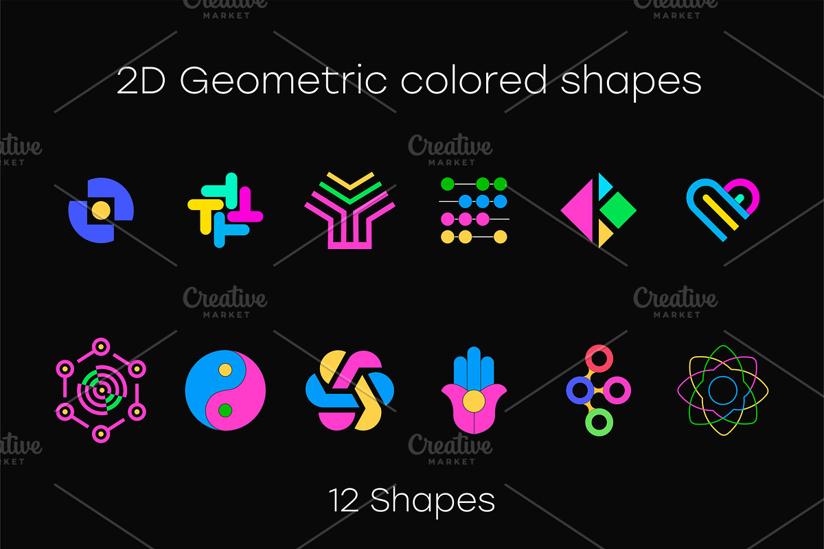 3D Geometric colored shapes, a Decorative Illustration by STORE KENO