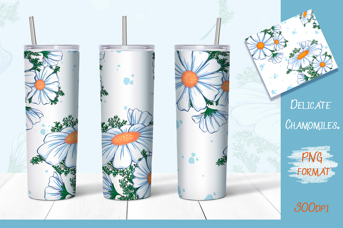 Chamomile Tumbler sublimation design, a Graphic by Maycat_store (Photo 4 of 6)