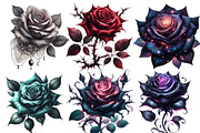 Dark Gothic Roses clipart, an Illustration by Designworld (Thumbnail 3 of 6)