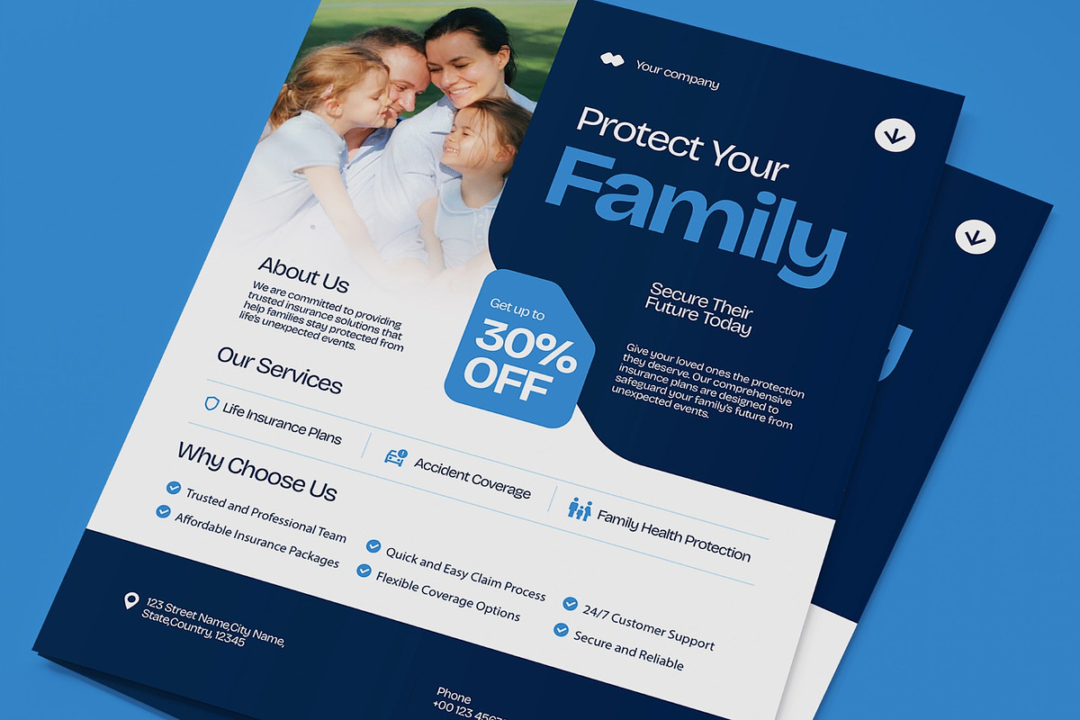 Insurance Flyer, a Flyer Template by graphicook (Photo 2 of 3)