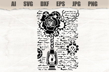 Stencil Steampunk Rose