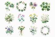 Watercolor Lucky Fields Floral Clipa, an Illustration by Design Market (Thumbnail 2 of 4)