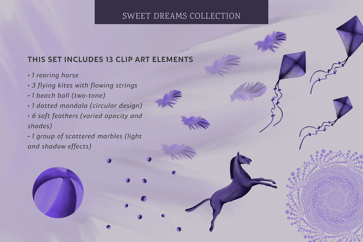 Sweet Dreams Clipart & Patterns, a Decorative Illustration by StudioLapis (Photo 2 of 6)