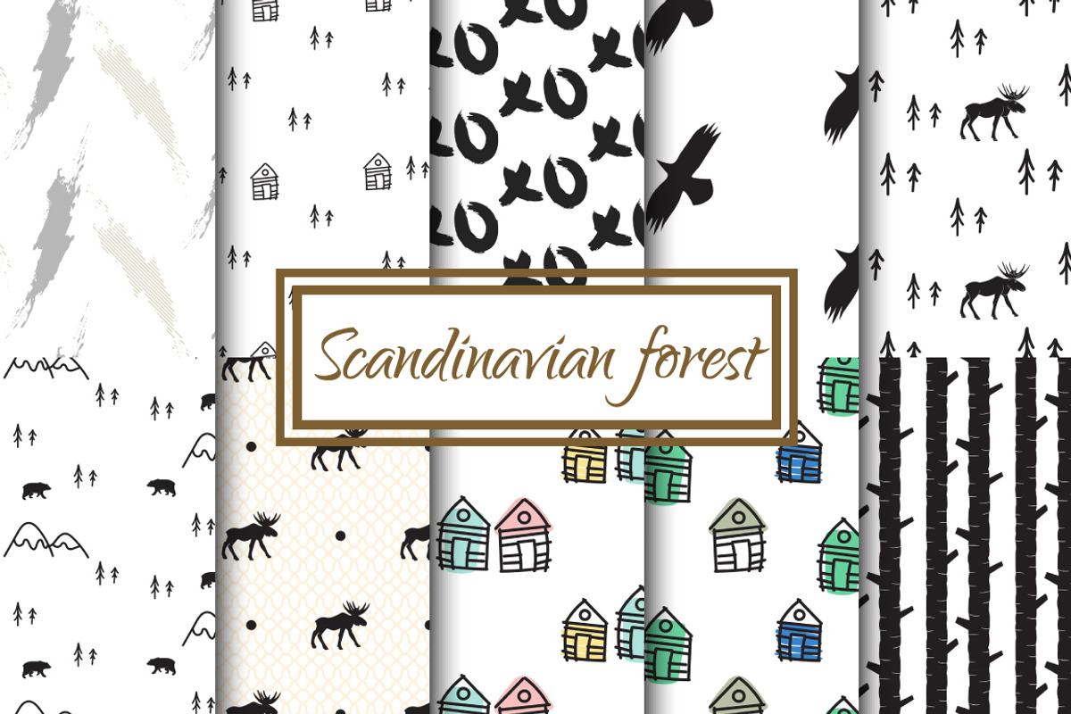 Scandinavian Forest Seamless Pattern, a Pattern Graphic by Milky April