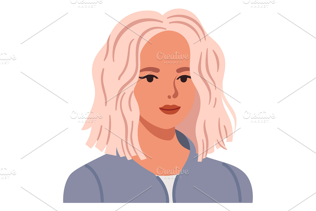Modern woman portrait with blunt lob, a Person Illustration by Yayasya (Photo 1 of 3)
