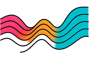 Vector illustration of colorful wavy, an Illustration by ZinetroN