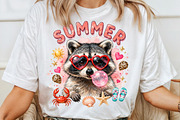 Funny Raccoon Summer Beach PNG, a Work Illustration by Sublimation Artist (Thumbnail 4 of 9)