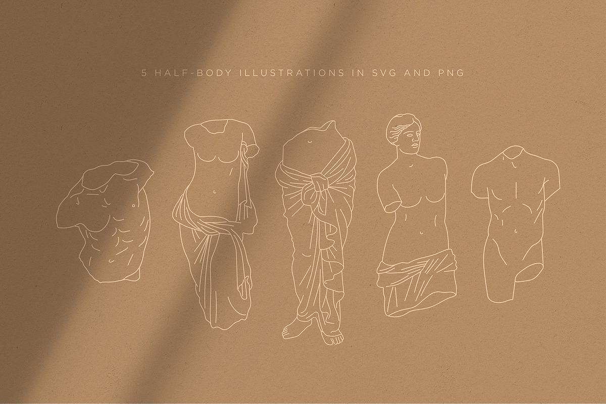 Aesthetic Greek Sculpture Line Art, an Illustration by Rough Edges Supply Co. (Photo 6 of 14)
