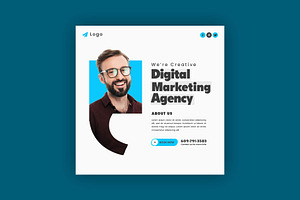Marketing Agency Post Template, a Social Media Template by Saman Osama