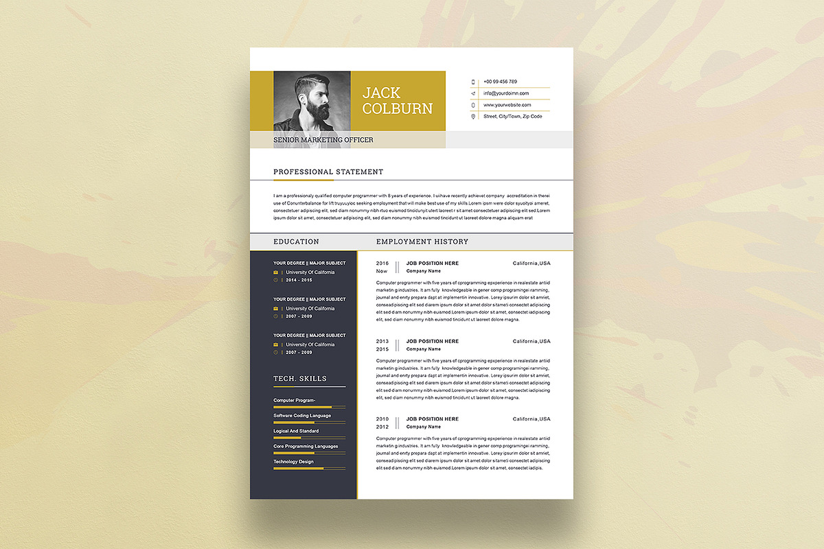 Resume/CV Template, a Resume Template by DesignDevisers (Photo 2 of 10)