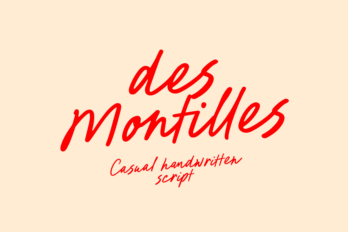Des Montilles Handwritten Script, a Handwritten Font by supfonts (Photo 1 of 13)