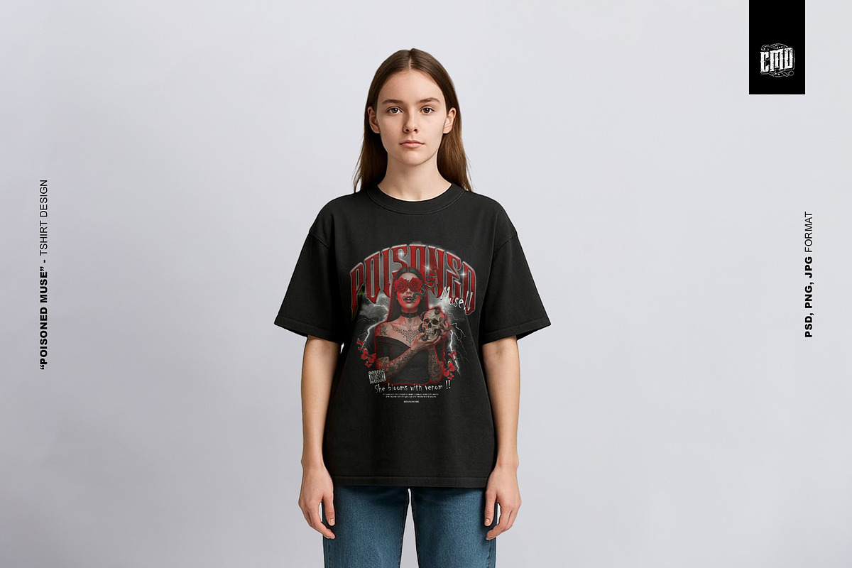 Poisoned Muse – Gothic T-Shirt Art, an Object Graphic by Cmd Project (Photo 5 of 9)