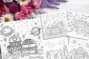 Space Adventure Coloring Pages Kids, a Technology Illustration by LA Design (Thumbnail 7 of 10)