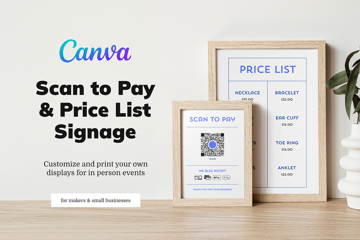 Scan to Pay Sign Package for Canva, a Flyer Template by Dandymark (Photo 1 of 8)