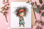 Whimsical Summer Girls Clipart, an Illustration by SinaCreation (Thumbnail 6 of 7)