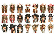 Coquette Cowgirl Clipart, a Person Illustration by Nicolle's Colorful Art (Thumbnail 4 of 5)