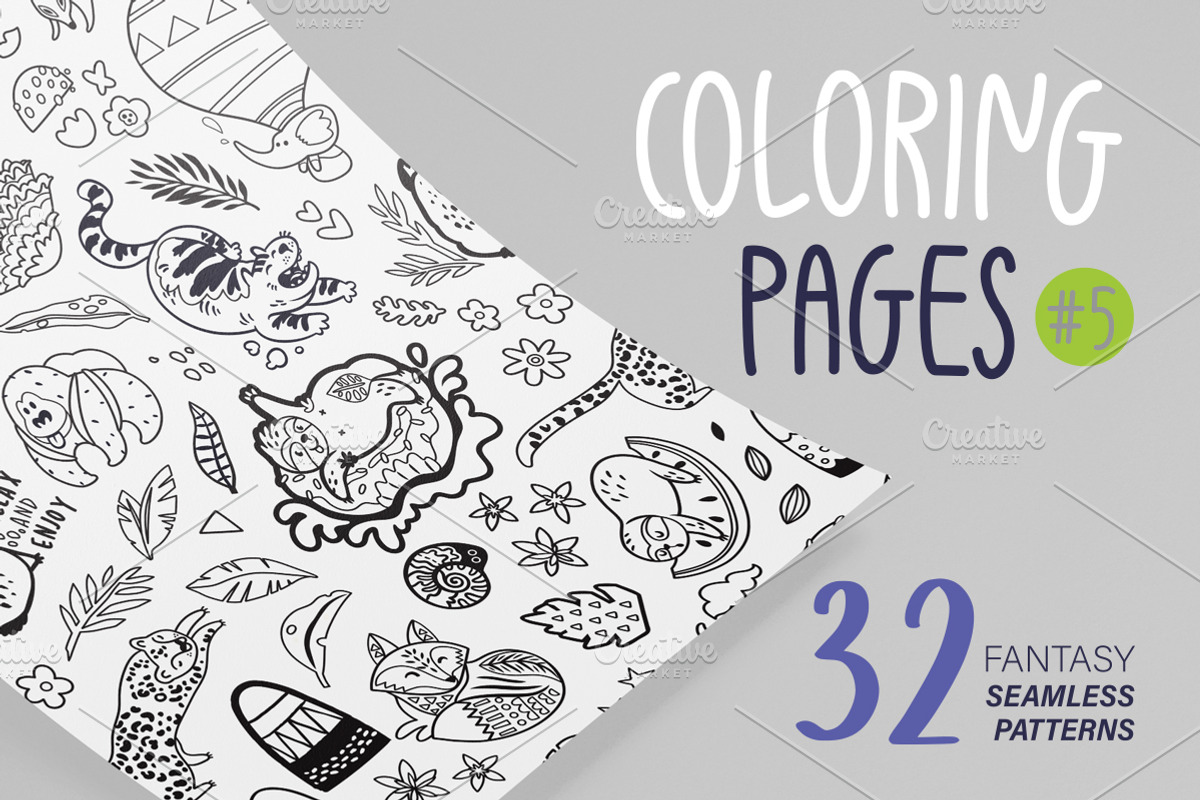 32 Seamless Coloring Patterns, a Pattern Graphic by PenguinHouse (Photo 1 of 14)