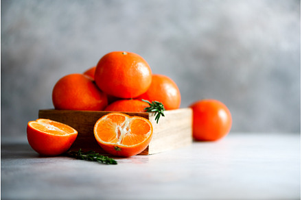 Orange tangerines, mandarins, a Food & Drink Photo by Enjoy Photo
