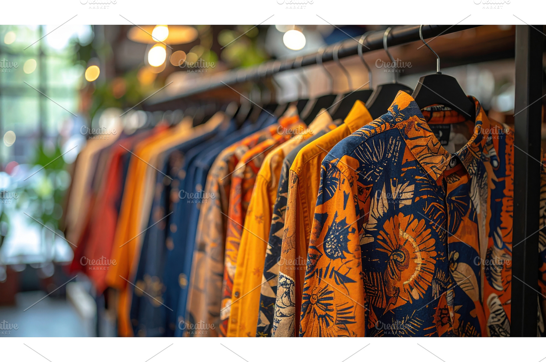 A row of vibrant, patterned shirts, a Beauty & Fashion Photo by Igor Tichonow