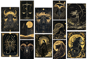 GoldenSky Zodiac Star Sign Posters, a Background Graphic by NadiaTheronArt (Thumbnail 3 of 5)