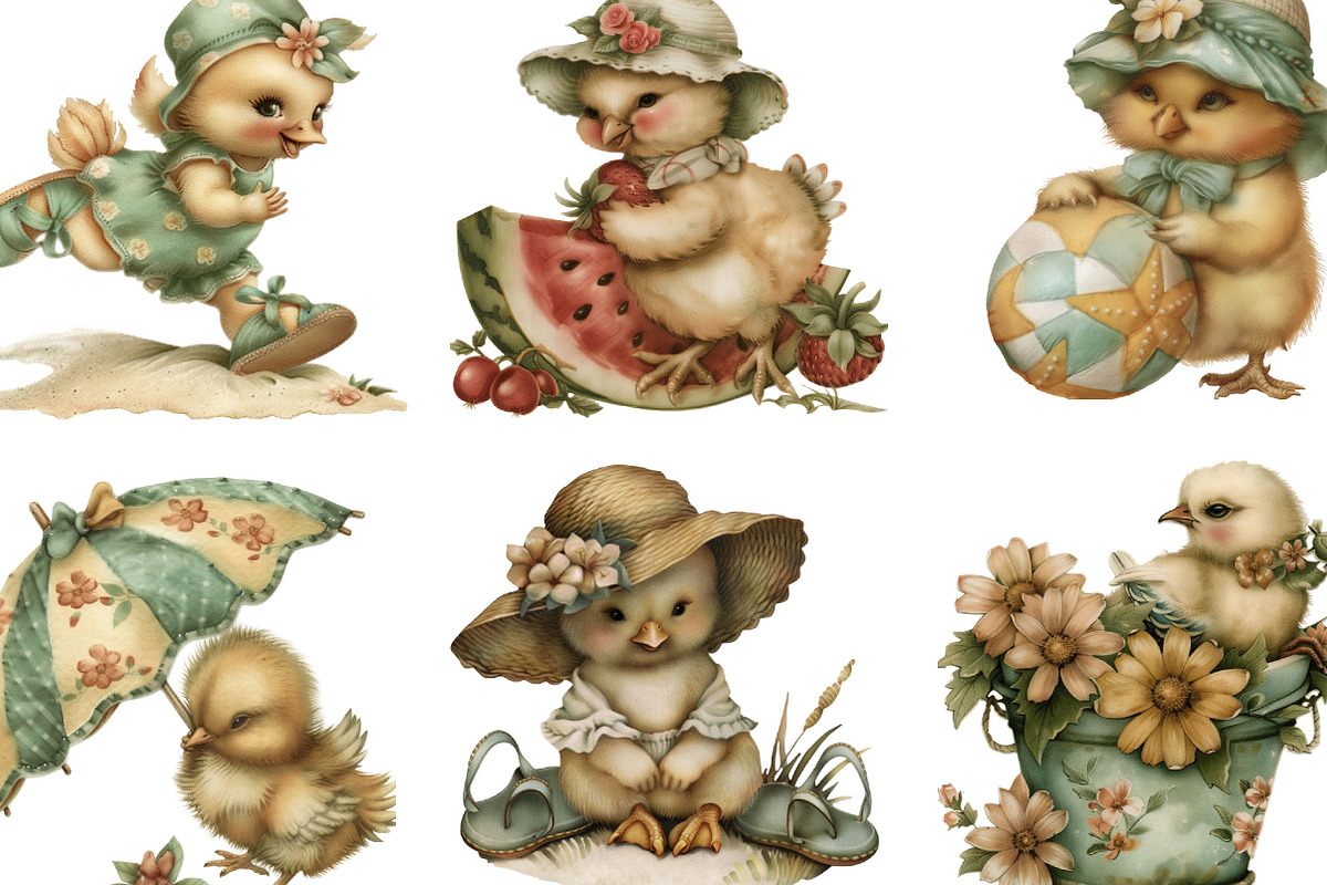 Summer Funny Chick Clipart, an Illustration by Designking (Photo 2 of 5)