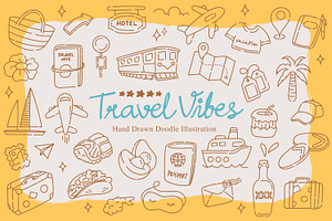 Travel Vibes Doodle Clipart