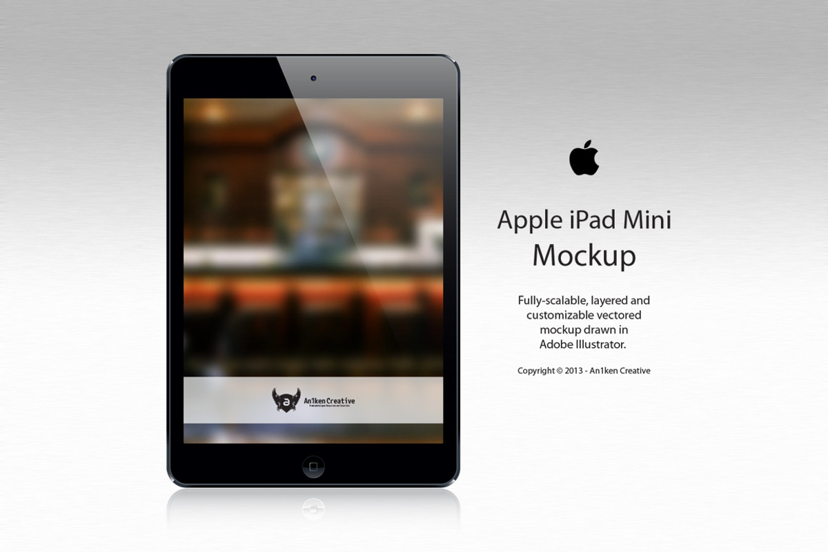 Apple iPad Mini Vector Mockup, an iPad Mockup by Inconcept Media Arsenal (Photo 1 of 2)