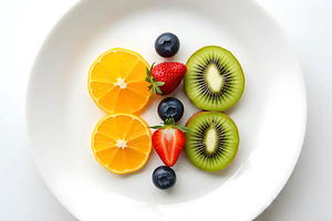 Assorted Fruits On Plate Captured, a Photo by LOGOCREATIVE