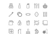 Zero Waste Products Icons, an Outline Icon by Nadiinko (Thumbnail 2 of 2)