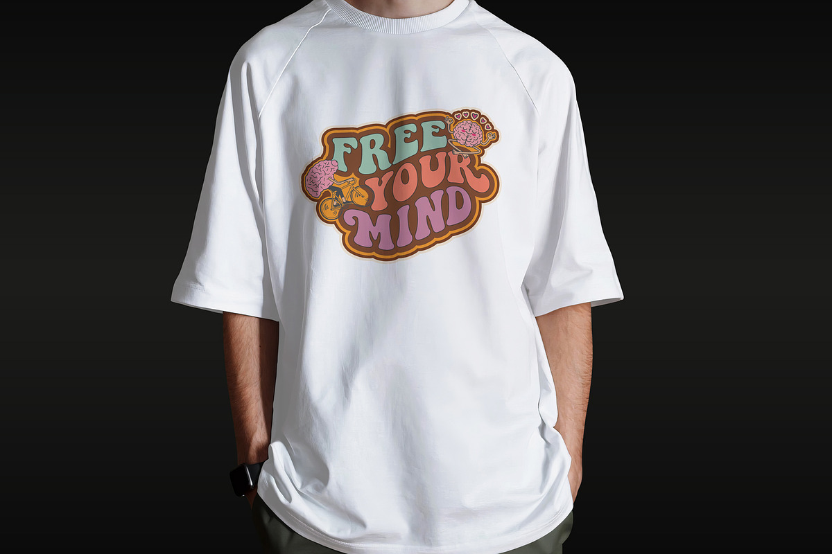 Free Your Mind Retro T-Shirt Design, an Object Illustration by Ahluva Studio (Photo 2 of 6)