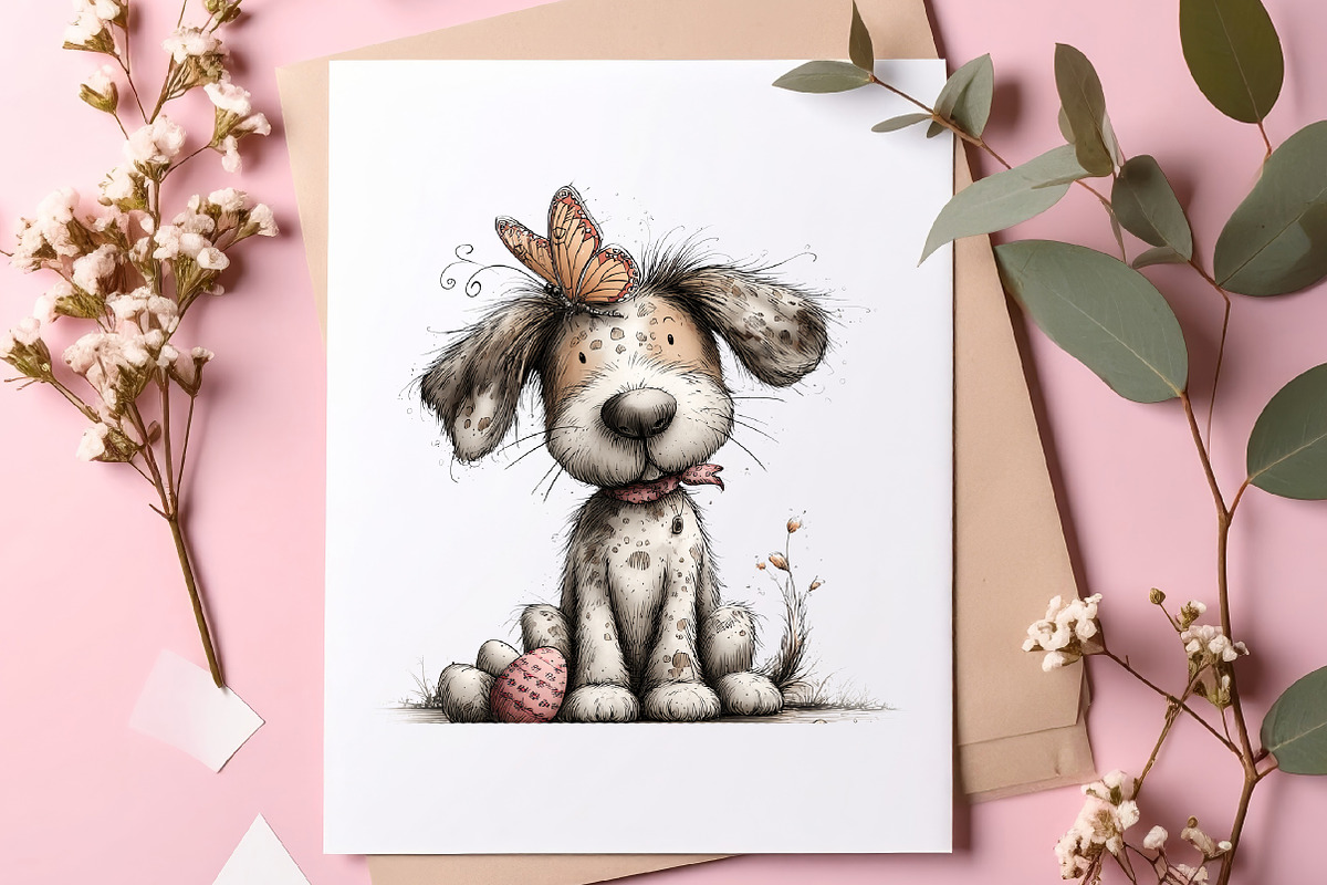 Whimsical easter dog clipart, an Illustration by SinaCreation (Photo 6 of 11)