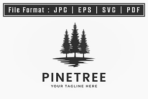 simple pine tree logo icon design