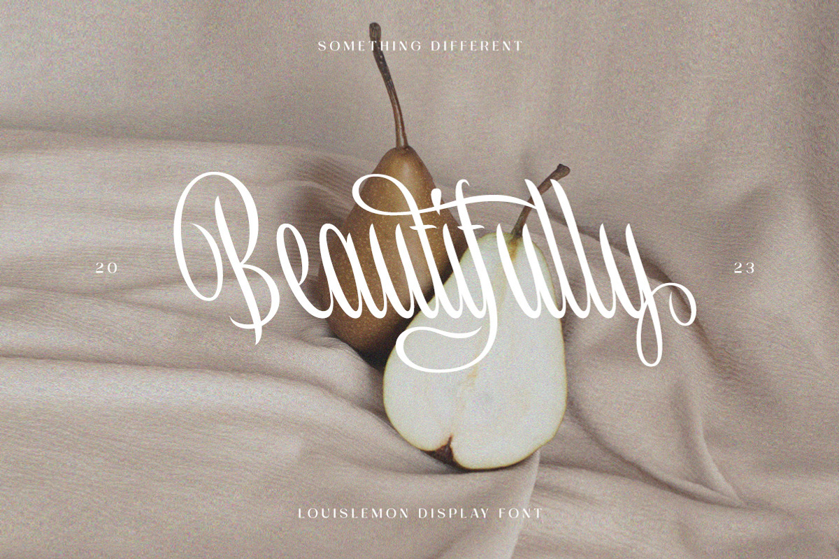 Louislemon - Reverse Slanted Display, a Script Font by Letterhend Studio (Photo 4 of 11)