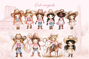 Cute Pink Cowgirl Clipart Set, a Person Illustration by ClipArtCharm (Thumbnail 2 of 6)