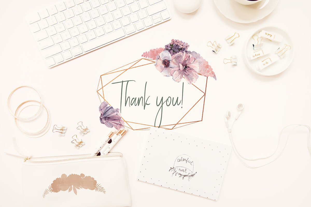 Mauve Gemstones Watercolor Clipart, an Illustration by ColorfulNest (Photo 11 of 11)