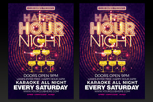Happy Hour Night Flyer Template